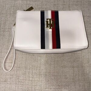 Tommy Hilfiger Jaden Wristlet White with Navy and Red Stripe